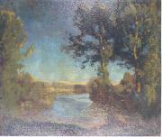 Otto Reiniger Neckar landscape Germany oil painting artist